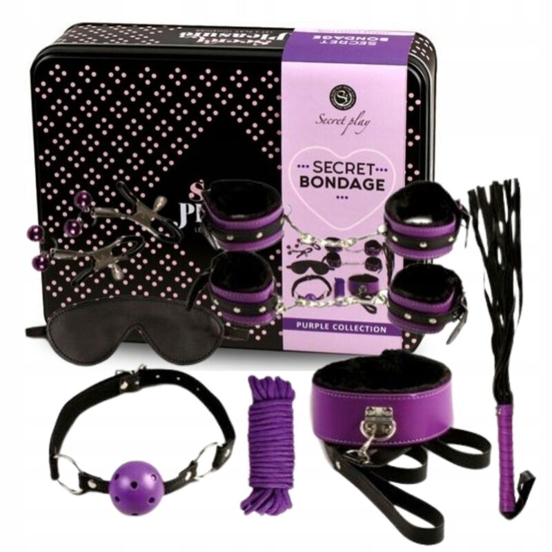 SECRETPLAY - BDSM SET 8PCS LILA / NEGRO - Kanerotika SL