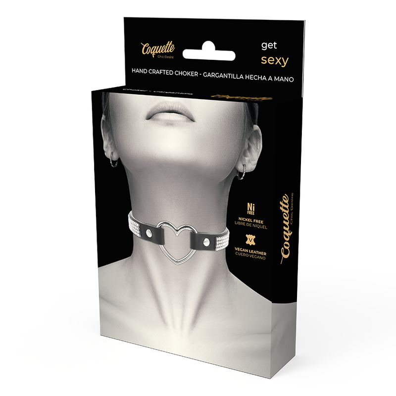 COQUETTE CHIC DESIRE - CHOKER CUERO VEGANO CORAZON - Kanerotika SL