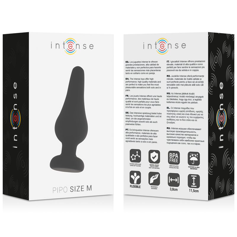 INTENSE - ANAL PLUG PIPO M SILICONE NEGRO 11 CM - Kanerotika SL