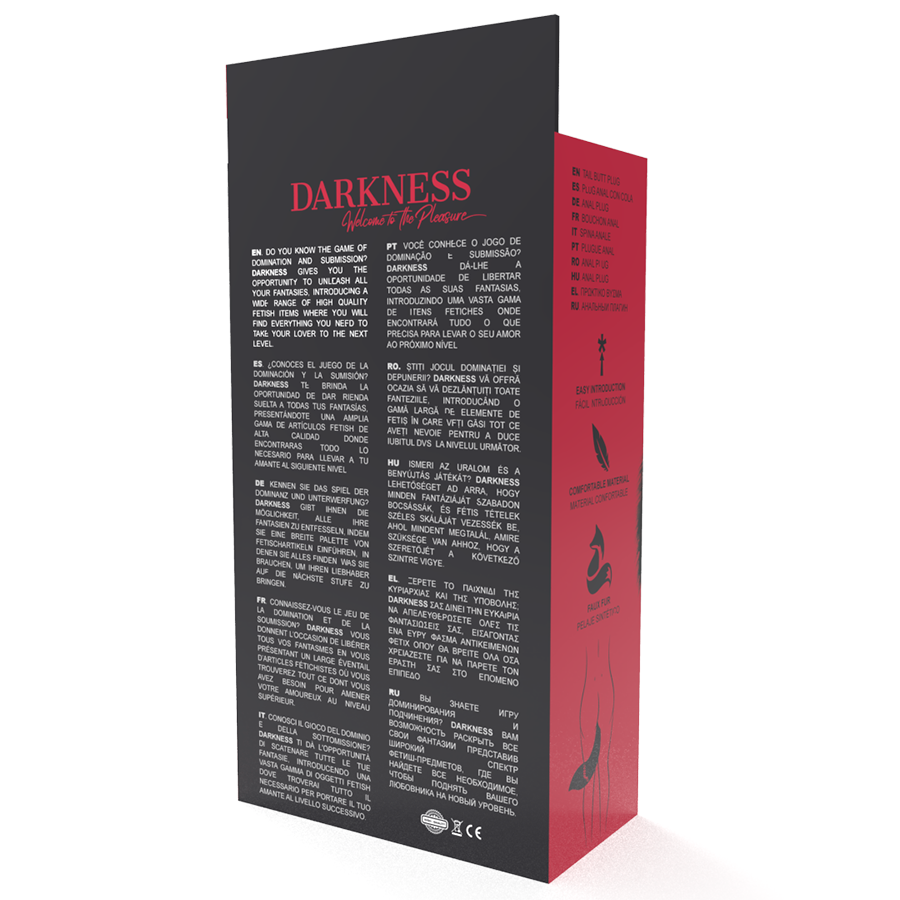 DARKNESS - PLUG ANAL SILVER 8 CM CON COLA NEGRO - Kanerotika SL