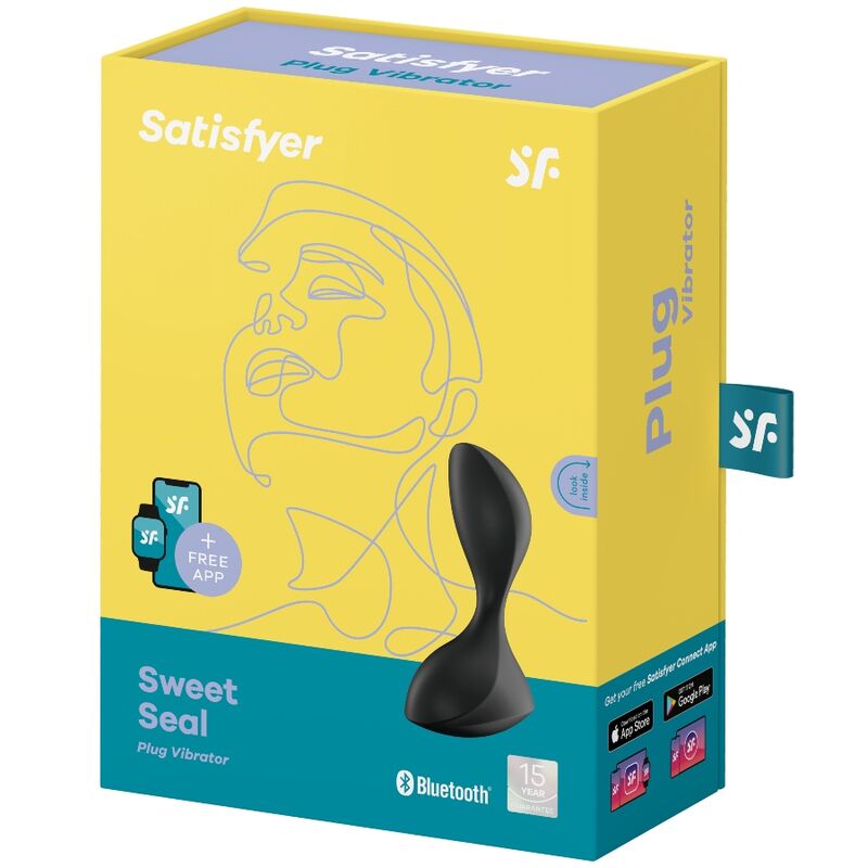 SATISFYER - SWEET SEAL PLUG VIBRADOR APP NEGRO - Kanerotika SL