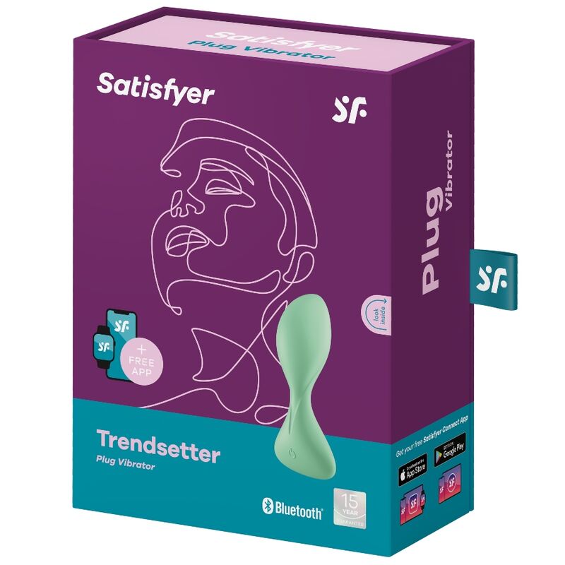 SATISFYER - TRENDSETTER PLUG VIBRADOR APP VERDE - Kanerotika SL