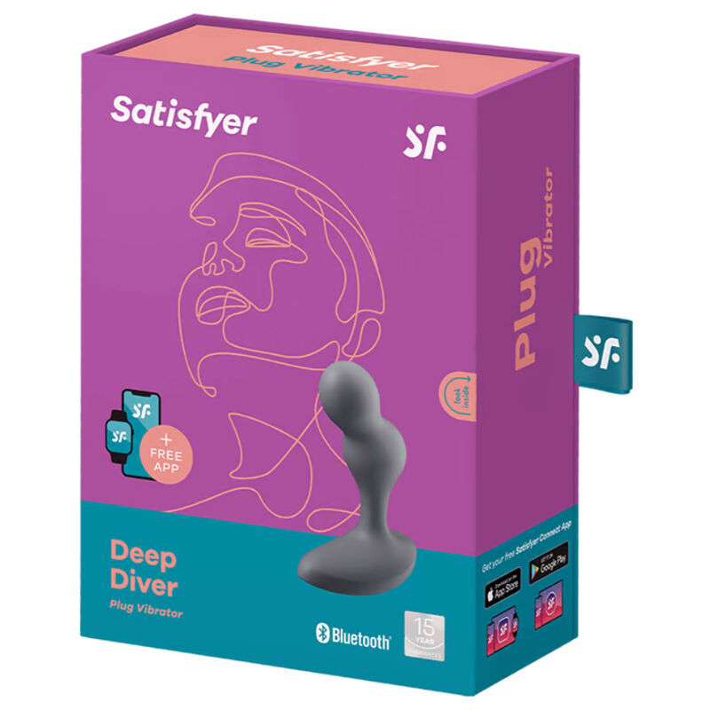 SATISFYER - DEEP DIVER PLUG VIBRADOR APP GRIS - Kanerotika SL