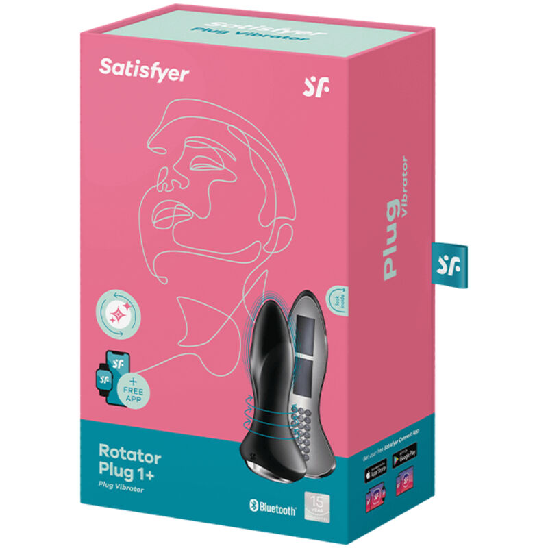 SATISFYER - ROTATOR PLUG 1+ PLUG VIBRADOR APP NEGRO - Kanerotika SL