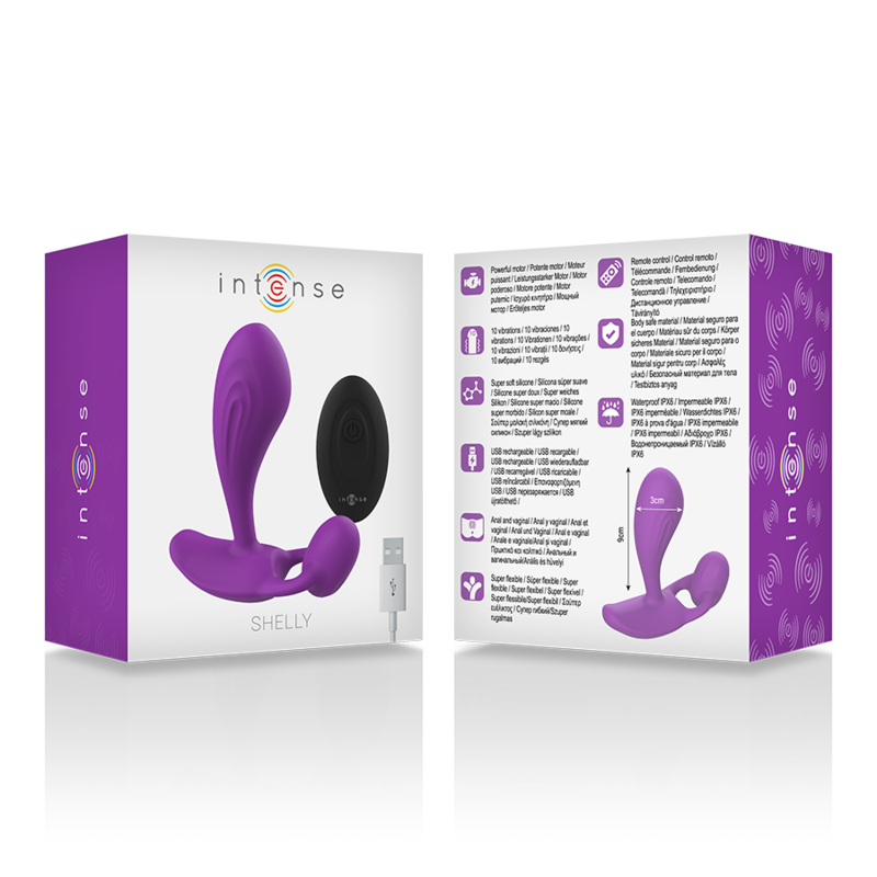 INTENSE - SHELLY DUO ANAL-PERINEO , VAGINAL-CLITORIS REMOTO MORADO - Kanerotika SL