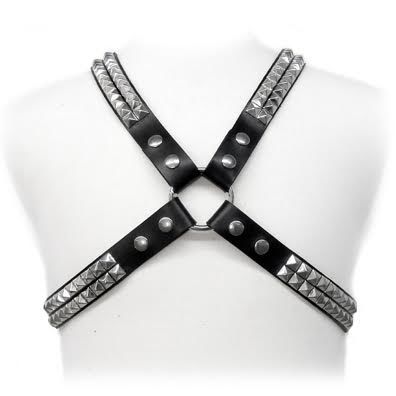 LEATHER BODY - PYRAMID STUD HARNESS - Kanerotika SL