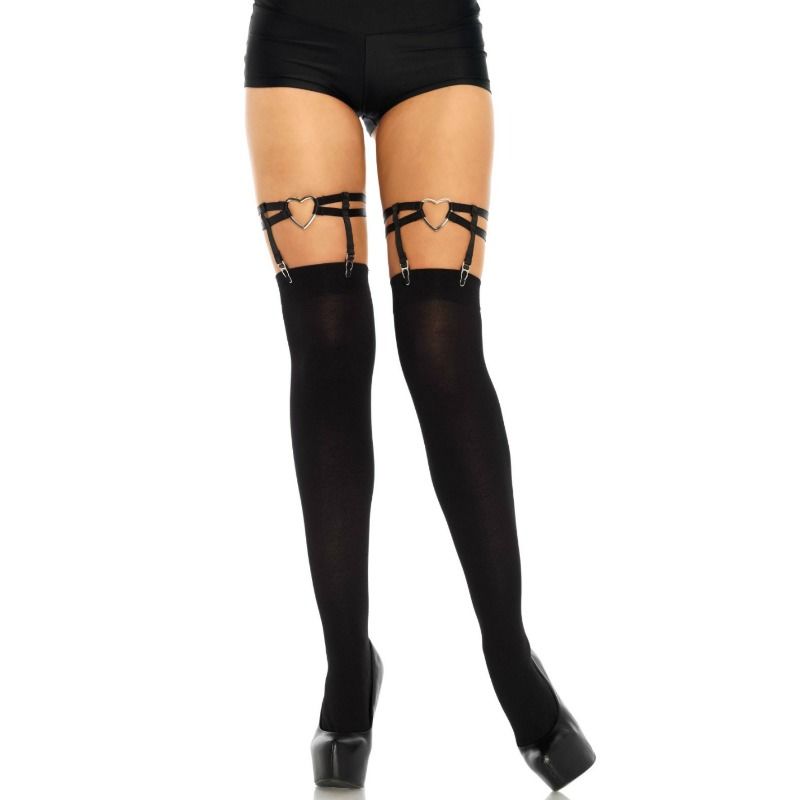 LEG AVENUE - LIGAS DOBLES ELÁSTICAS CON CORAZÓN TALLA ÚNICA - Kanerotika SL