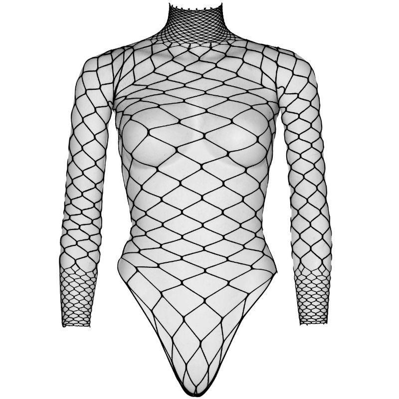 LEG AVENUE - TEDDY CUERPO DE RED MANGA LARGA NEGRO S/M - Kanerotika SL