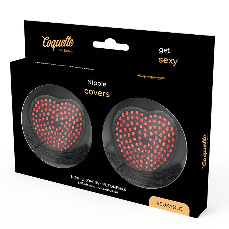 COQUETTE CHIC DESIRE - CUBRE PEZONES ROJO / NEGRO - Kanerotika SL
