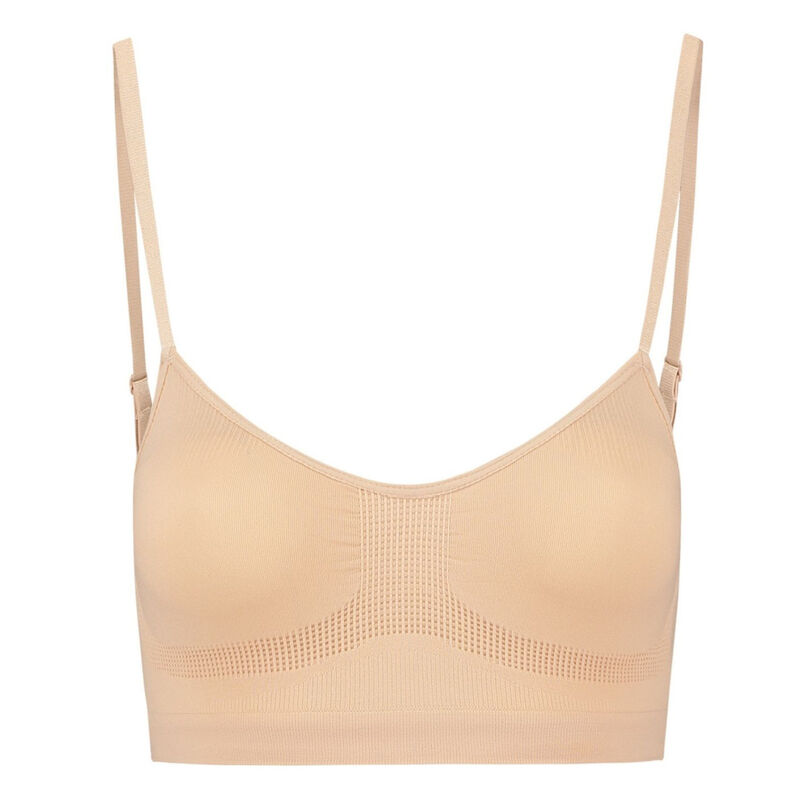 BYE-BRA - MEDIUM CONTROL SUJETADOR SIN COSTURAS BEIGE TALLA L - Kanerotika SL