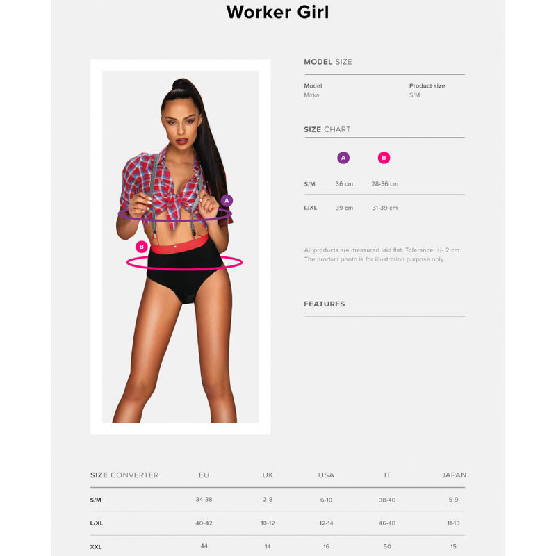 OBSESSIVE - WORKER GIRL DISFRAZ TRABAJADORA SEXY L/XL - Kanerotika SL