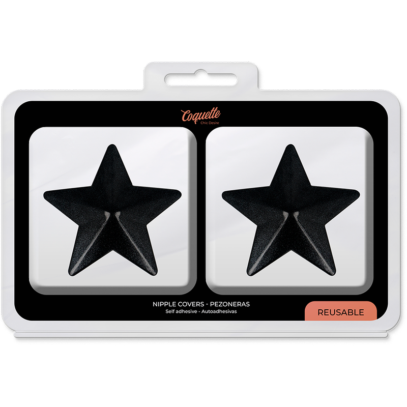 COQUETTE CHIC DESIRE - CUBRE PEZONES METAL ESTRELLAS NEGRAS - Kanerotika SL