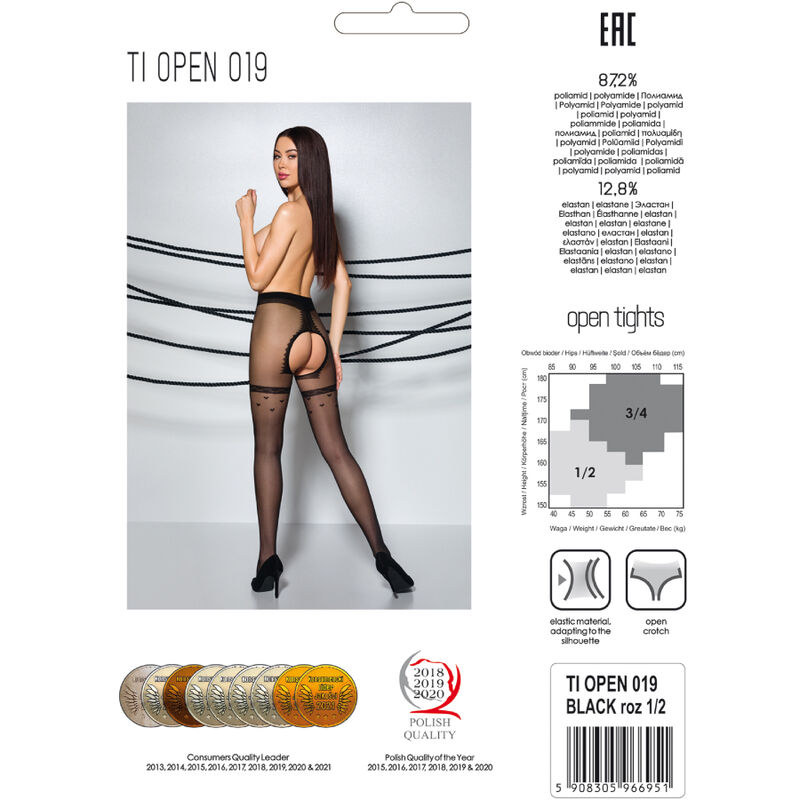 PASSION - TIOPEN 019 MEDIAS NEGRO 3/4 20 DEN - Kanerotika SL