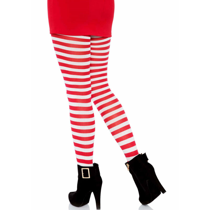 LEG AVENUE - MEDIAS DE RAYAS BLANCO/ROJO - Kanerotika SL