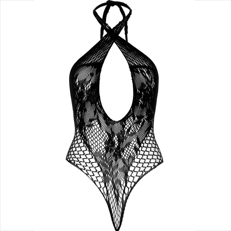 LEG AVENUE - TEDDY HALTER CON ENCAJE NEGRO - Kanerotika SL