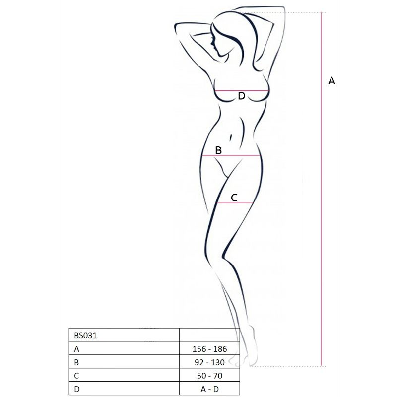 PASSION - WOMAN BS031 BODYSTOCKING NEGRO TALLA ÚNICA - Kanerotika SL