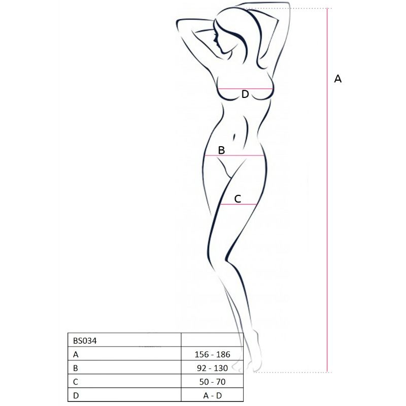 PASSION - WOMAN BS034 BODYSTOCKING BLANCO TALLA ÚNICA - Kanerotika SL