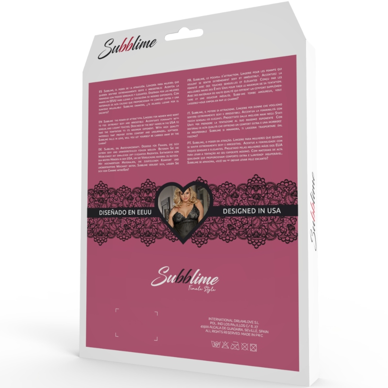SUBBLIME - SET SUJETADOR Y PANTIES CON LIGUERO TALLA GRANDE - Kanerotika SL
