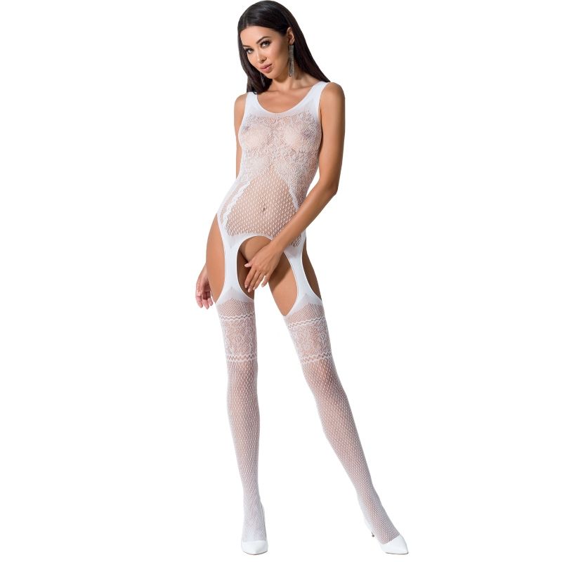 PASSION - WOMAN BS061 BODYSTOCKING BLANCO TALLA ÚNICA - Kanerotika SL