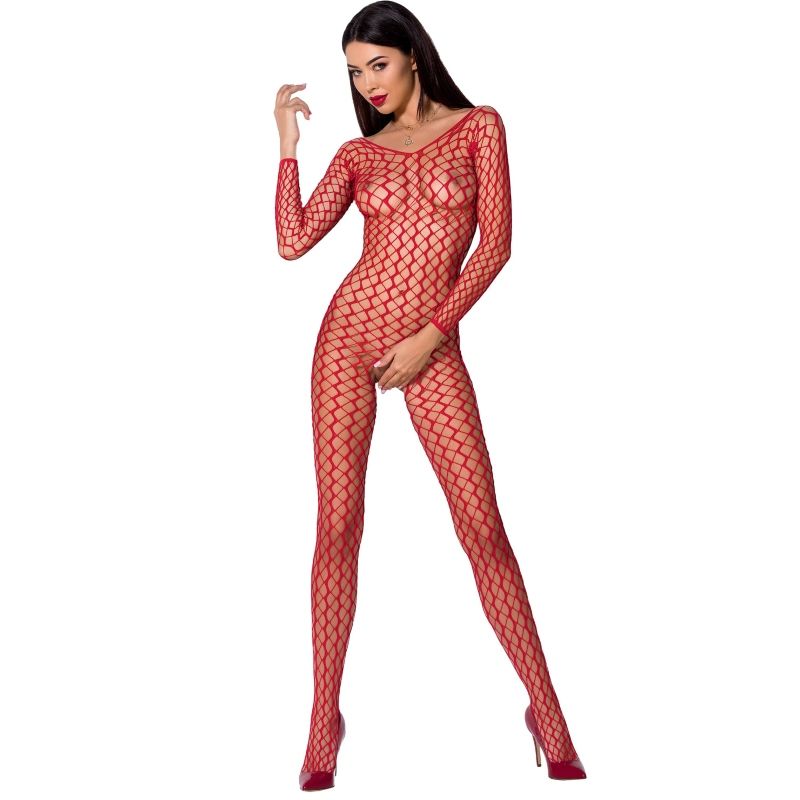 PASSION - WOMAN BS068 BODYSTOCKING ROJO TALLA ÚNICA - Kanerotika SL