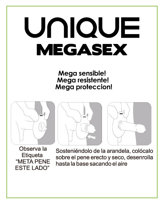 UNIQ - MEGASEX PRESERVATIVOS SENSITIVOS CON LIGUERO SIN LATEX 3 UNIDADES - Kanerotika SL