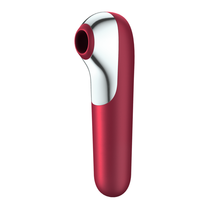 SATISFYER - DUAL LOVE VIBRADOR Y SUCCIONADOR CON AIRE PULSADO ROJO - Kanerotika SL