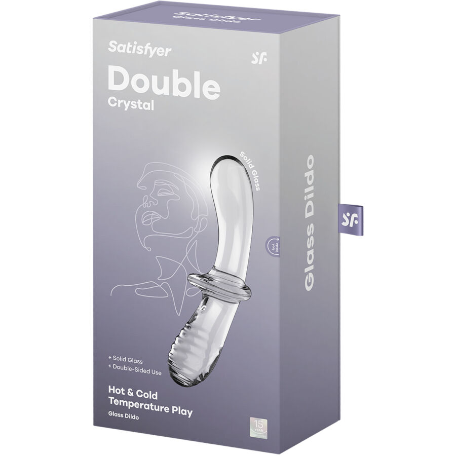 SATISFYER - DOUBLE CRYSTAL DILDO TRANSPARENTE - Kanerotika SL