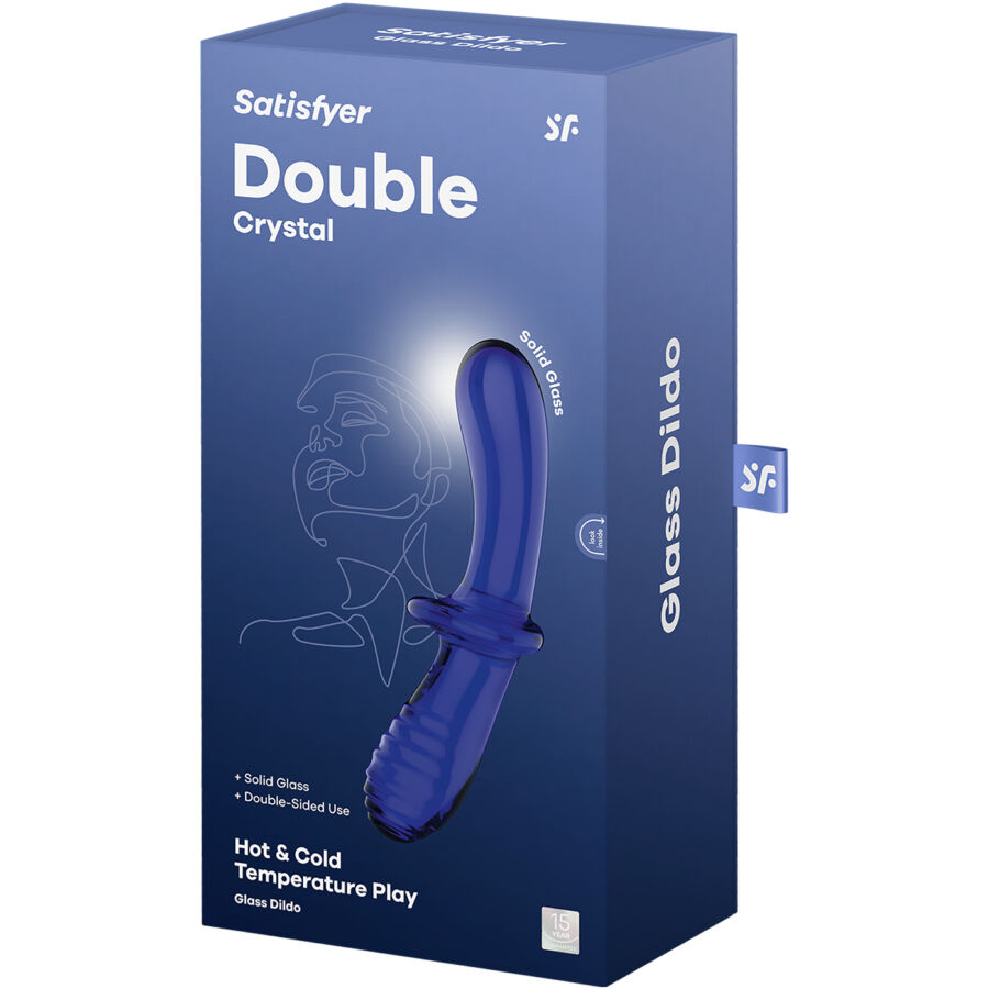 SATISFYER - DOUBLE CRYSTAL DILDO AZUL - Kanerotika SL