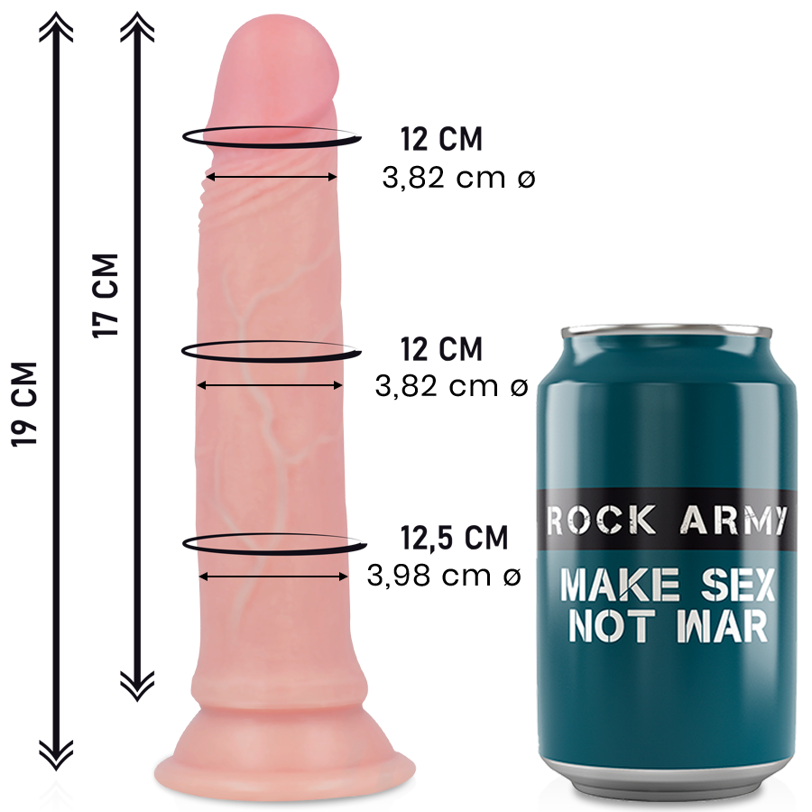 ROCKARMY - AVENGER DILDO REALÍSTICO LIQUID SILICONE 19 CM -O- 3.98 CM - Kanerotika SL