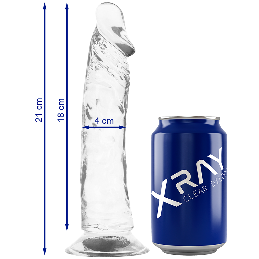 X RAY - CLEAR DILDO TRANSPARENTE 21 CM -O- 4 CM - Kanerotika SL