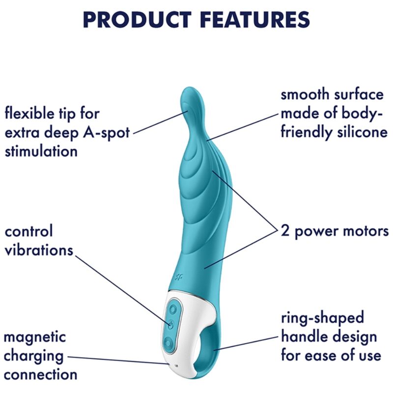 SATISFYER - AMAZING 2 VIBRADOR PUNTO A TURQUESA - Kanerotika SL