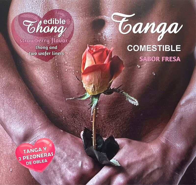 HOTFLOWERS - TANGA+ 2 PEZONES OBLEA FRESA HOMBRE /es/pt/en/fr/it/ - Kanerotika SL