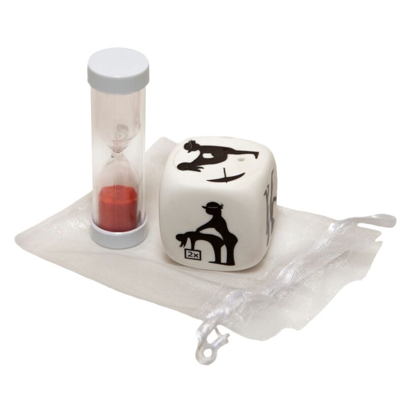 DIABLO PICANTE - DADO DE POSTURAS CON RELOJ DE ARENA - Kanerotika SL