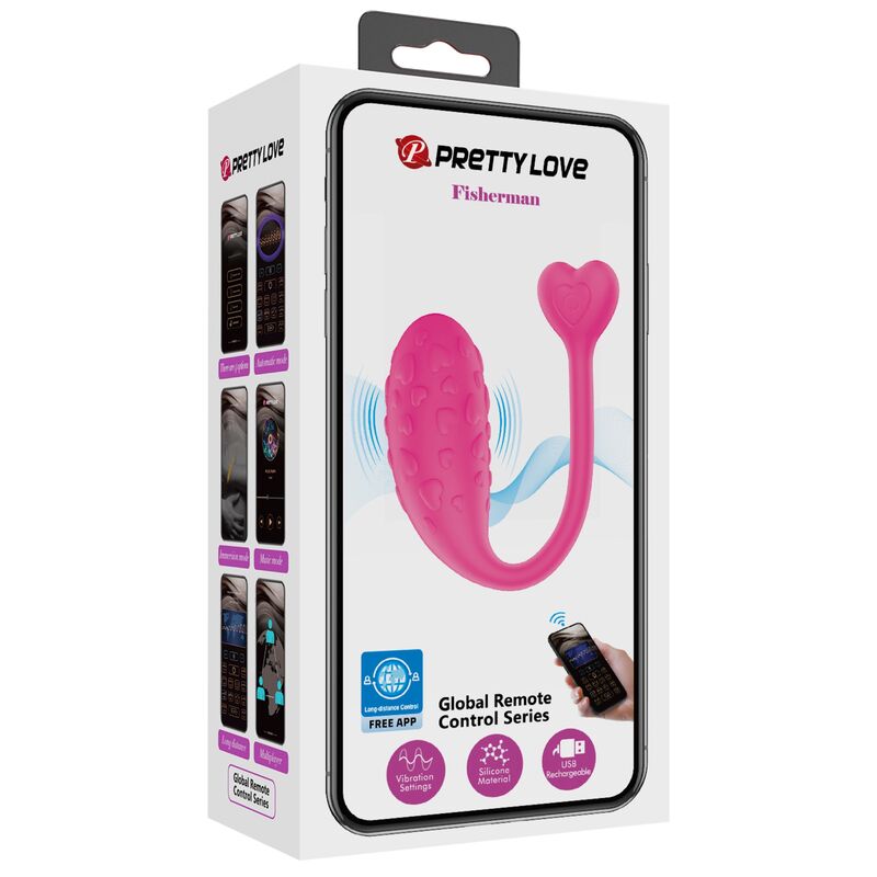 PRETTY LOVE - HUEVO VIBRADOR PESCADOR ROSA CONTROLADO POR APP - Kanerotika SL