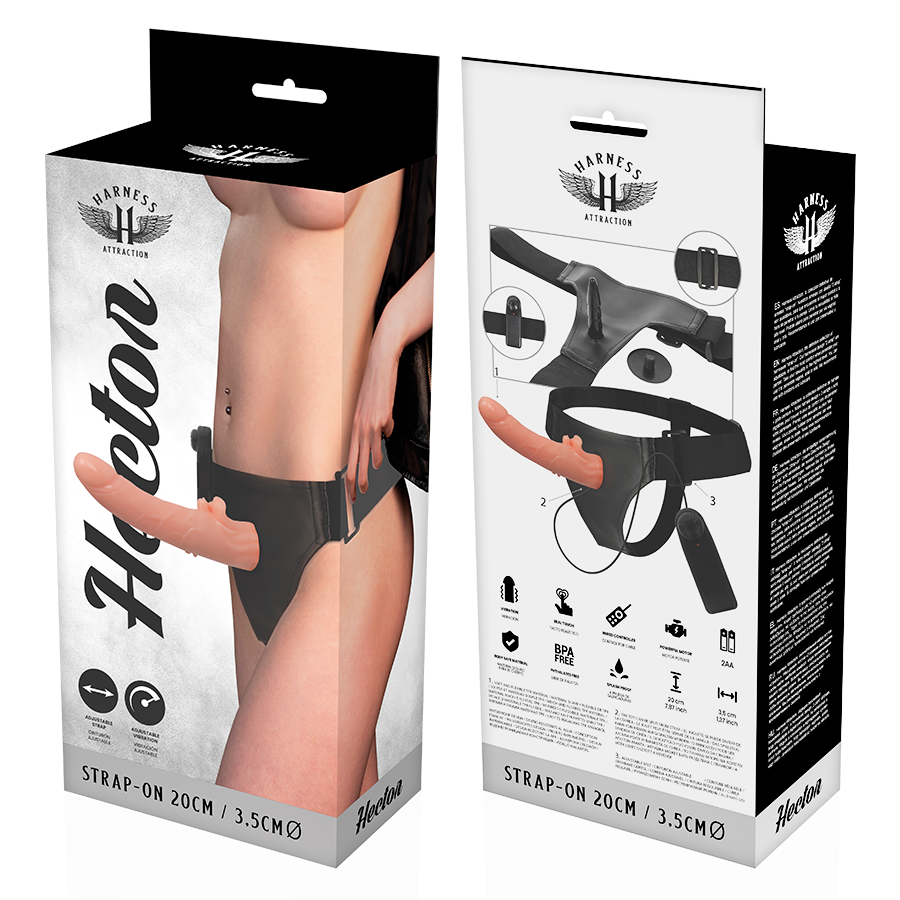 HARNESS ATTRACTION - ARNÉS  VIBRADOR HECTOR 20 CM -O- 3.5 CM - Kanerotika SL
