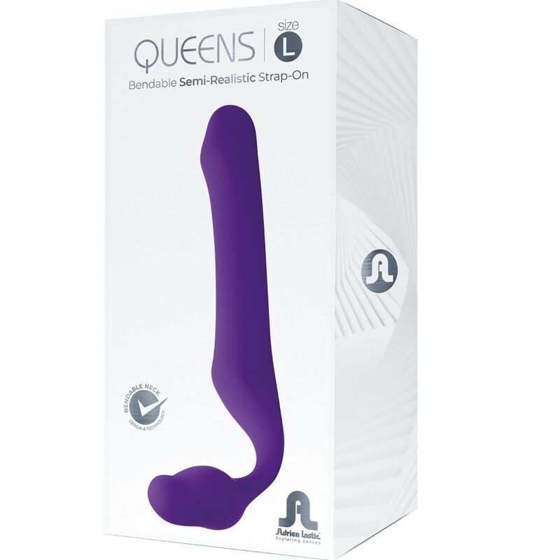 ADRIEN LASTIC - QUEENS STRAP-ON FLEXIBLE VIOLETA TALLA L - Kanerotika SL