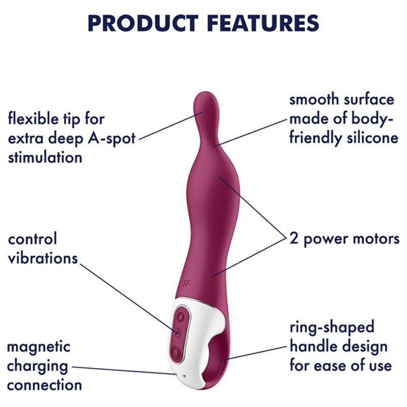 SATISFYER - AMAZING 1 VIBRADOR PUNTO A BERRY - Kanerotika SL