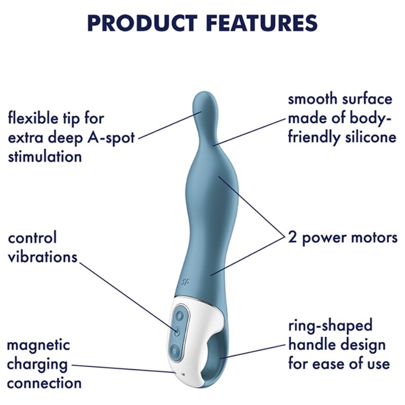 SATISFYER - AMAZING 1 VIBRADOR PUNTO A AZUL - Kanerotika SL