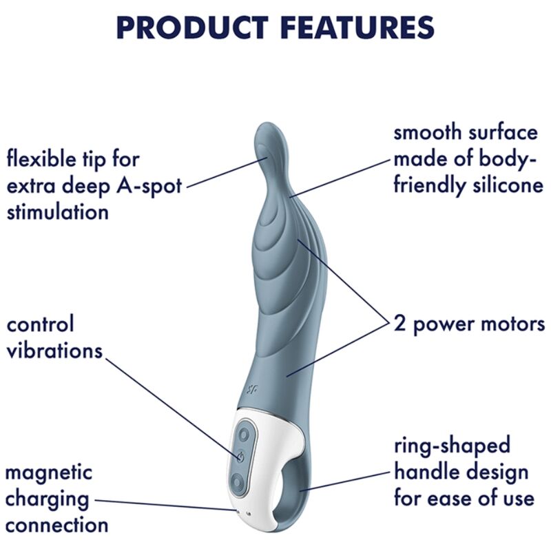 SATISFYER - AMAZING 2 VIBRADOR PUNTO A GRIS - Kanerotika SL