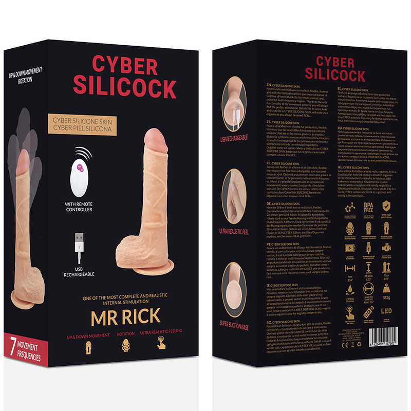 CYBER SILICOCK - REALÍSTICO CONTROL REMOTO MR RICK 20.9 CM -O- 4 CM - Kanerotika SL