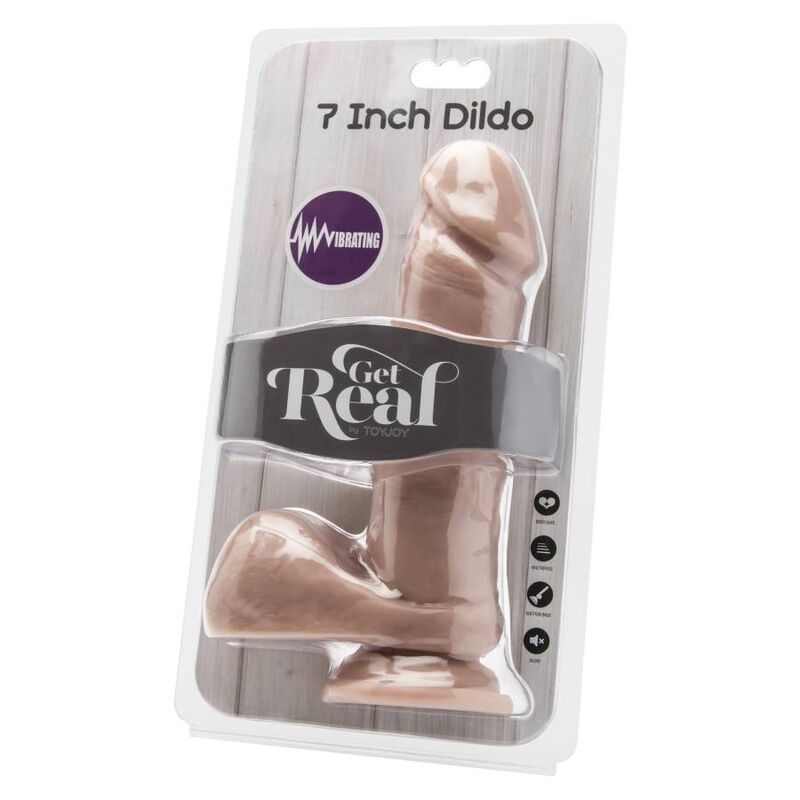 GET REAL - DILDO 18 CM CON TESTÍCULOS VIBRADOR NATURAL - Kanerotika SL
