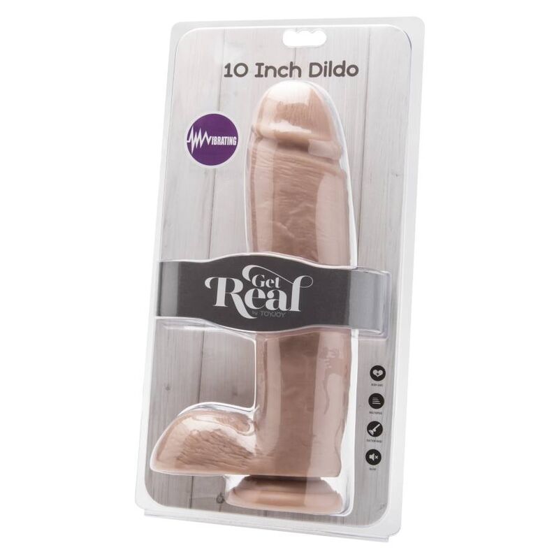 GET REAL - DILDO 25,5 CM CON TESTÍCULOS VIBRADOR NATURAL - Kanerotika SL