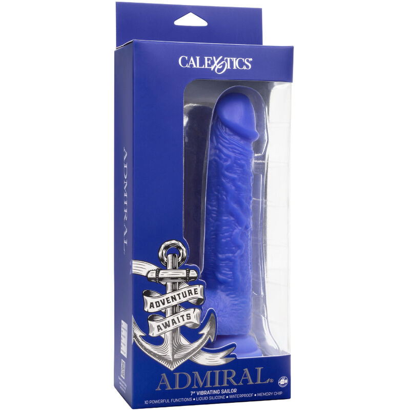 CALEXOTICS - ADMIRAL SAILOR DILDO REALÍSTICO VIBRADOR AZUL - Kanerotika SL