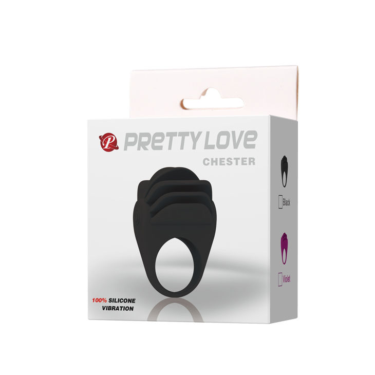PRETTY LOVE - CHESTER ANILLO VIBRADOR NEGRO - Kanerotika SL