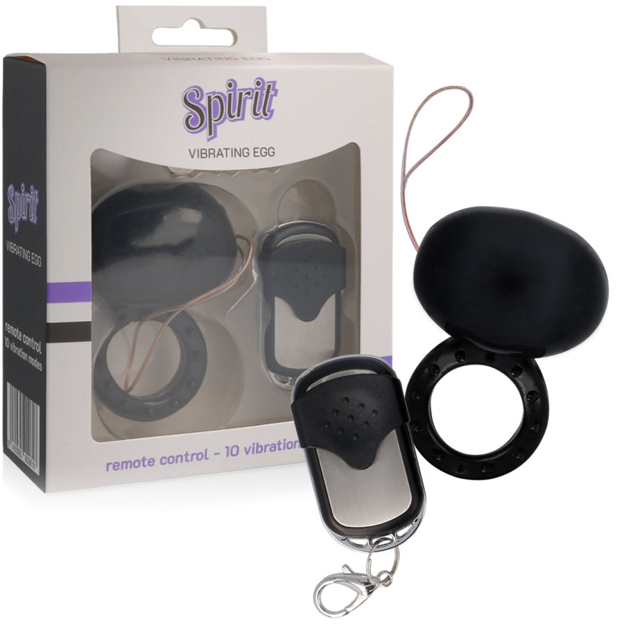 SPIRIT - ANILLO VIBRADOR CONTROL REMOTO NEGRO - Kanerotika SL