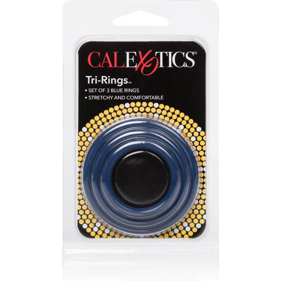 CALEXOTICS - SET TRES ANILLAS AZUL ERECCIÓN - Kanerotika SL