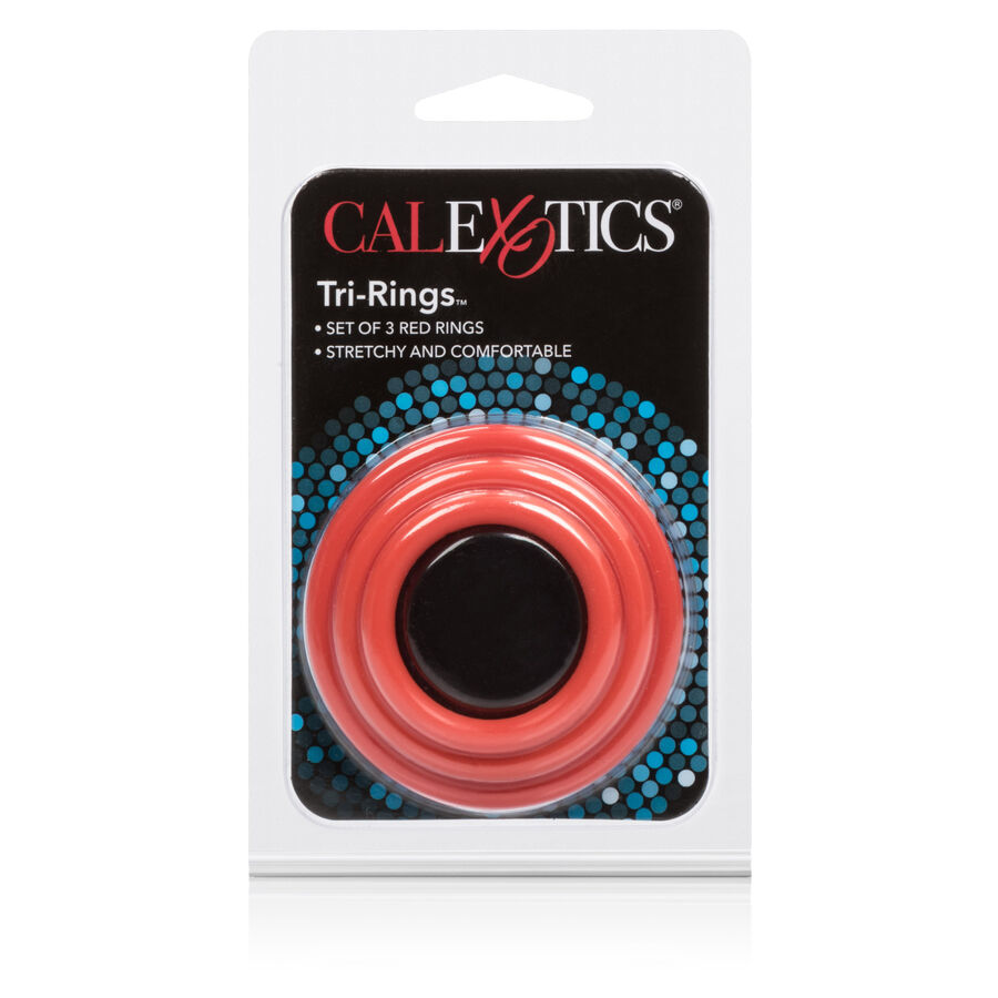 CALEXOTICS - SET TRES ANILLAS ERECCIÓN ROJO - Kanerotika SL