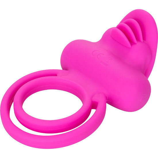 CALEXOTICS - DUAL CLIT FLICKER ENHANCER DOBLE ANILLO VIBRADOR DE SILICONA ROSA - Kanerotika SL