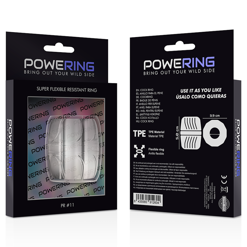 POWERING - SUPER FLEXIBLE Y RESISTENTE ANILLO PENE 5 CM PR11 CLEAR - Kanerotika SL