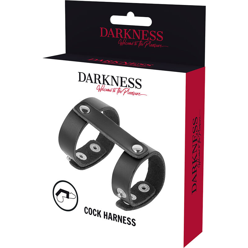 DARKNESS - ANILLO PENE Y TESTÍCULOS AJUSTABLE LEATHER - Kanerotika SL